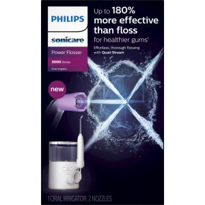 Sonicare Power Flosser 3000 - X-Shaped Water Stream for Healthier Gums