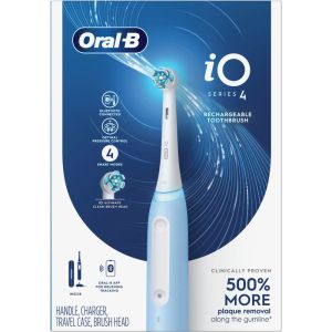 Oral-B iO Series 4 Electric Toothbrush with 1 Brush Head, Rechargeable, Light Blue