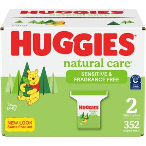 Huggies Natural Care Sensitive Baby Wipes, Unscented, 2 Refill Packs 352 Wipes
