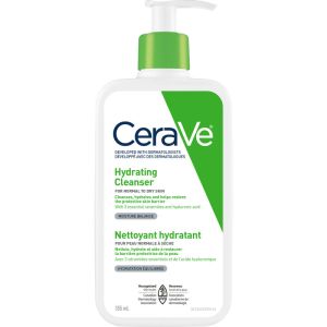 CeraVe Hydrating Cleanser with Hyaluronic Acid and 3 Ceramides for Normal to Dry Skin, Fragrance-Free 355 ML