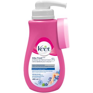 Veet Silky Fresh In-Shower Hair Removal Cream Body & Legs Sensitive Skin, 400 mL