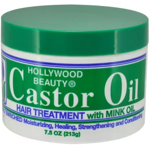 HOLLYWOOD CASTOR OIL 213g - Highly Enriched Hair Treatment with Mink Oil