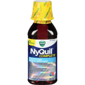 Vicks NyQuil COMPLETE Cold & Flu Nighttime Relief, 236 mL, Berry Flavour