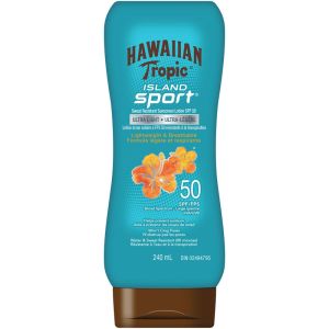Hawaiian Tropic Island Sport Sweat Resistant Sunscreen Lotion, SPF 50