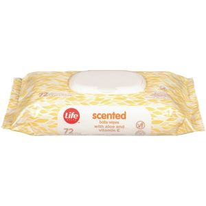 Life Brand LB Scented Baby Wipes with Aloe and Vitamin E - 72 ct