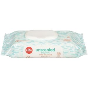 Life Brand LB Unscented Baby Wipes 72 ea