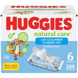 Huggies Natural Care Refreshing Baby Wipes, Scented, 6 Flip-Top Packs 288 Wipes