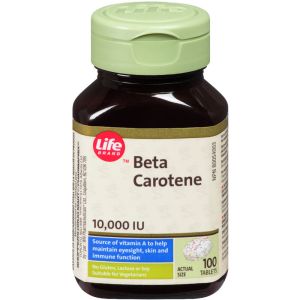 Life Brand Beta Carotene 10,000 IU 100 CAP