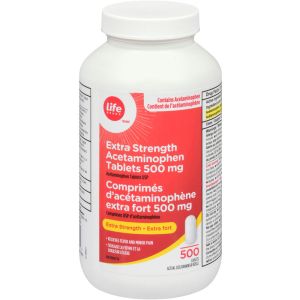 Life Brand LB ACET 500 MG Caplets 500 ea - Extra Strength Acetaminophen Tablets