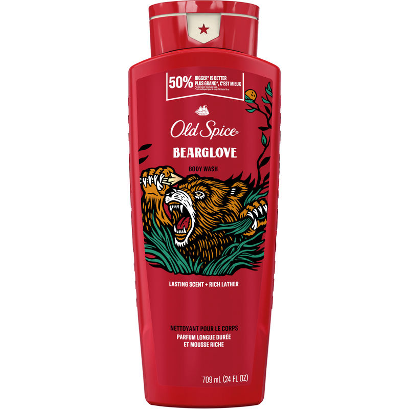 Old Spice Bearglove Body Wash for Men, Long-Lasting Scent, 709 ML