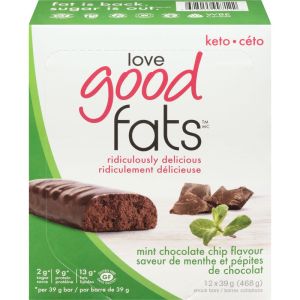 Love Good Fats Mint Chocolate Chip Keto-Friendly Snack Bars 468 g
