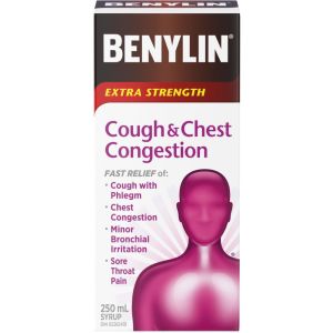 Benylin Extra Strength Cough & Chest Congestion Relief Syrup 250 mL