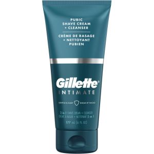 Gillette Intimate 2-in-1 Pubic Shave Cream + Cleanser, Paraben-Free, 150 ML