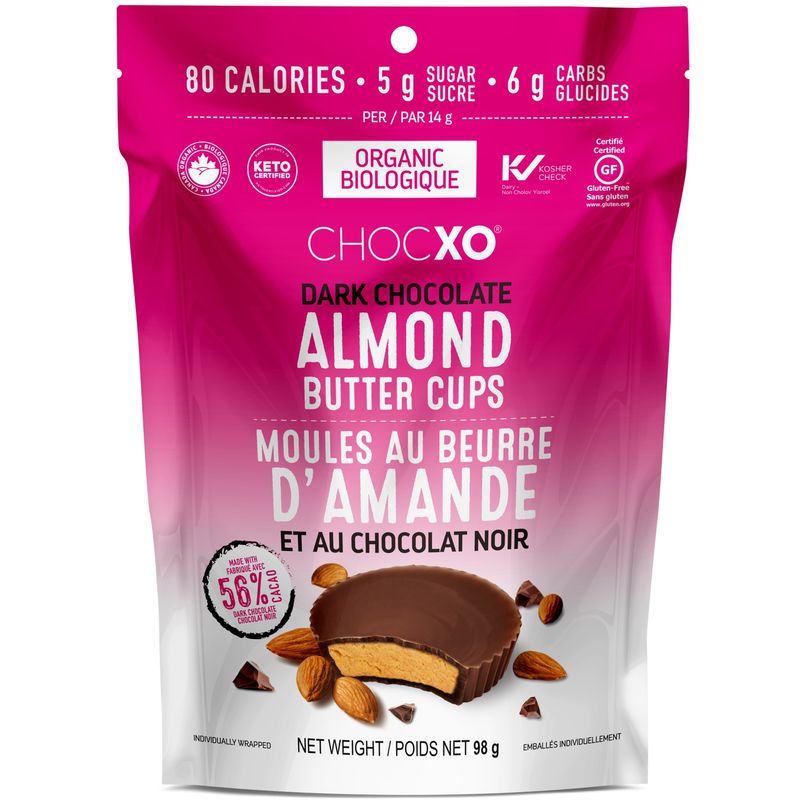 Chocxo Organic Dark Chocolate Almond Butter Cups