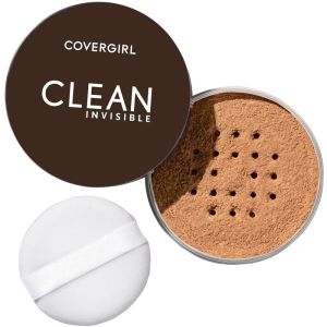 COVERGIRL Clean Invisible Loose Powder, 100% Natural Origin Pigments, Translucent Deep - 135
