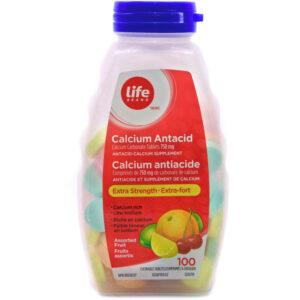 Life Brand Extra Strength Calcium Antacid Assorted Fruit 100 EA
