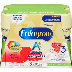 Enfagrow A+ Toddler Nutritional Drink Vanilla Flavour Ready to Drink Bottles 6 Pack 237 ML