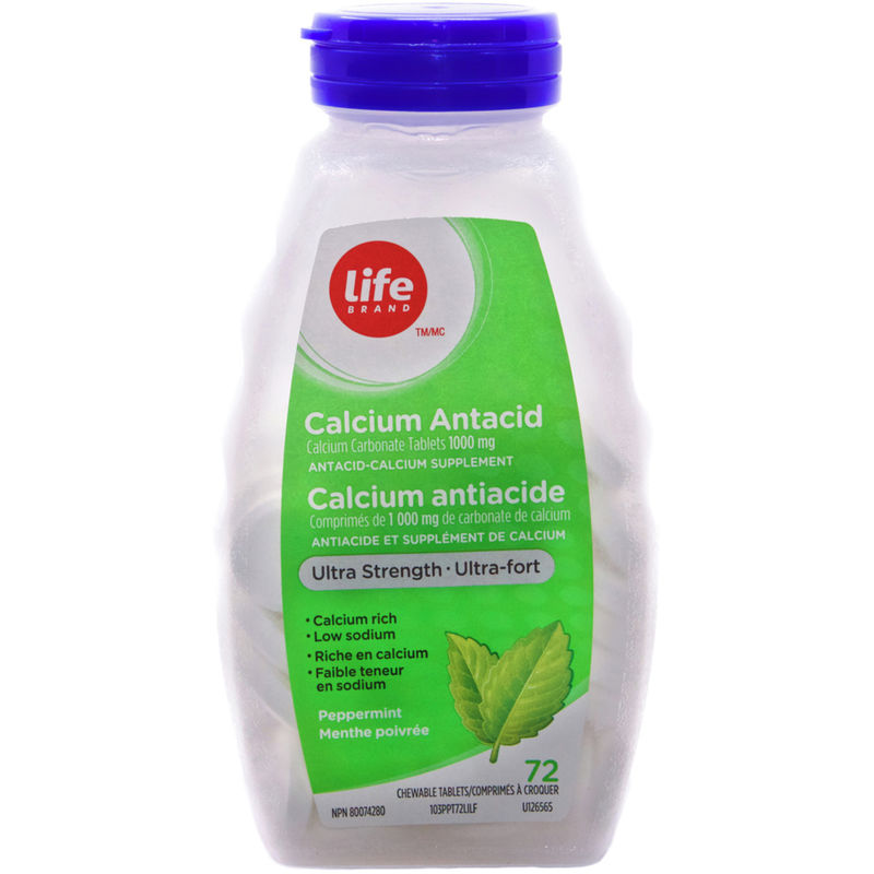 Life Brand Ultra Strength Calcium Antacid Peppermint 72 EA