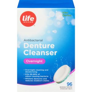 Life Brand LB Overnight Denture Cleanser 96 EA