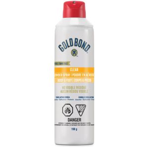 Gold Bond Clear Powder Spray - Odour Control, Wetness Protection - Aloe & Ginger Root Extract, Talc-Free 198 G