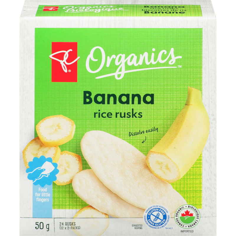 PC Organics Rice Rusks Banana 50 g - CTC Health