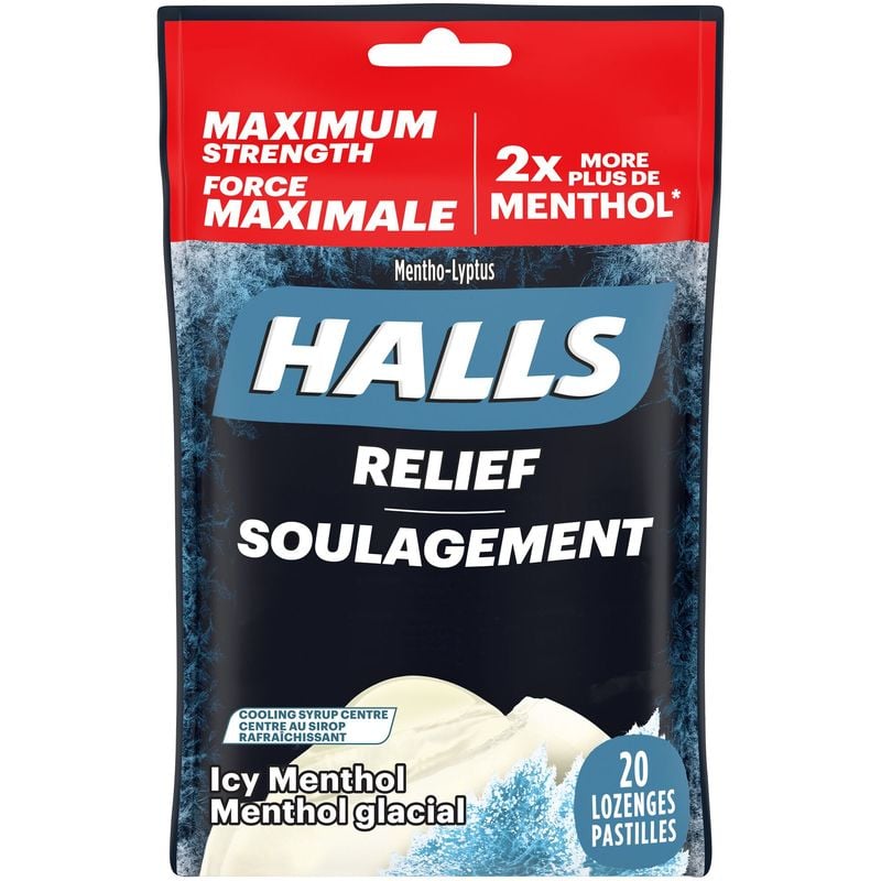 Halls Icy Menthol Cough Drops 20 Count Bag