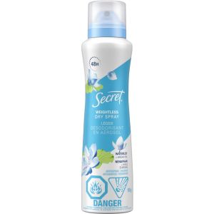 Secret Dry Spray Antiperspirant Deodorant, Waterlily and Argan Oil 116 G