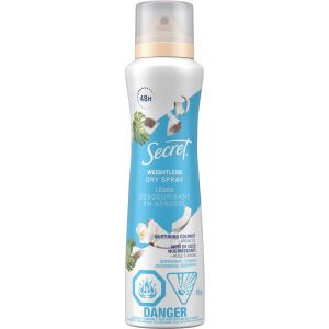 Secret Dry Spray Antiperspirant Deodorant, Nurturing Coconut and Argan Oil 116 G