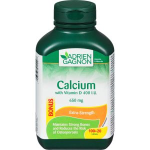 Adrien Gagnon Calcium Extra Strength 650 Mg + Vitamin D 120 TAB
