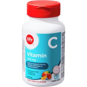 Life Brand Vitamin C 500mg Chewable Tablets - Multi-Fruit