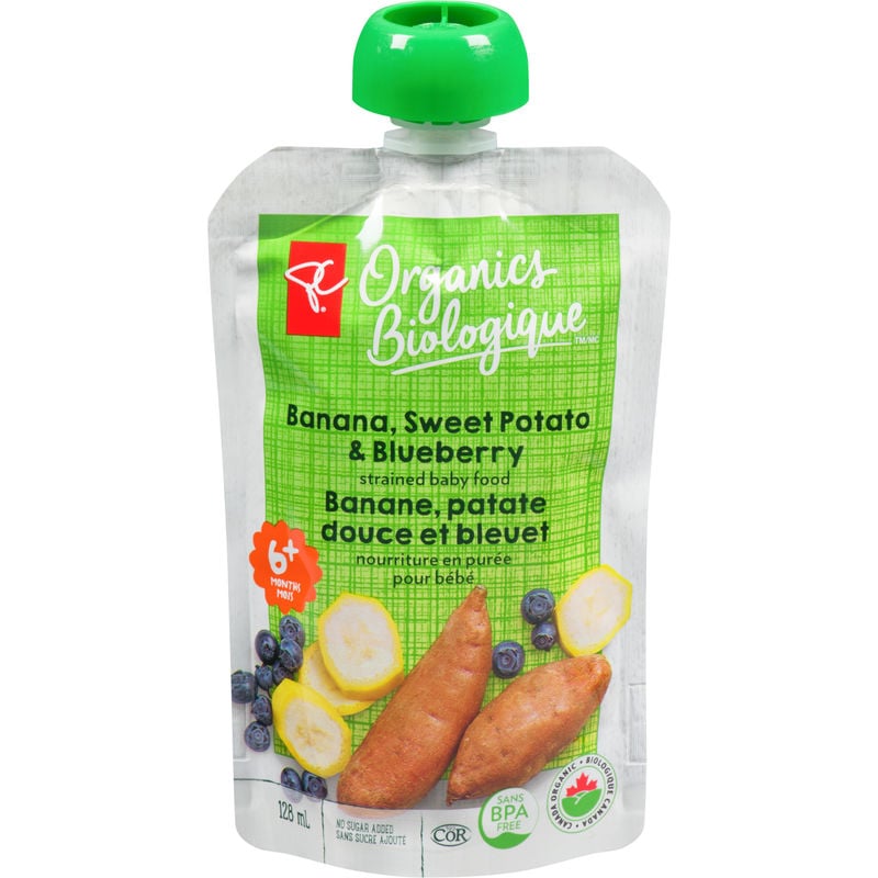 PC Organics PCO Banana Sweet Potato & Blueberry 128 mL