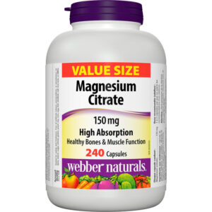Webber Value Size Magnesium Citrate, 150 mg, 240 Capsules