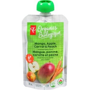 PC Organics PCO Mango Apple Carrot & Peach 128 mL