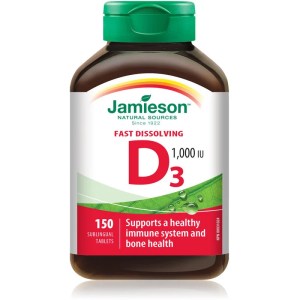 Jamieson Vitamin D 1,000 IU Fast Dissolving Sublingual Tablets 150 Count