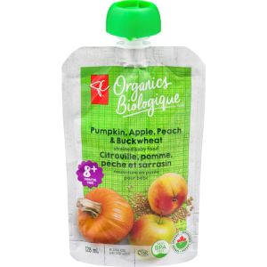 PC Organics PCO Pumpkin Apple Peach & Buckwheat Baby Food - 128 mL
