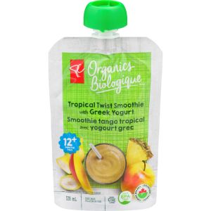 PC Organics PCO Tropical Twist Smoothie Greek Yogurt 128 mL