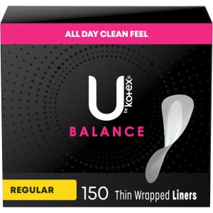 U By Kotex Security Lightdays Long Panty Liners, 150 ct