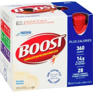 BOOST Plus Calories Vanilla Formulated Liquid Diet Drink, 6 x 237ml