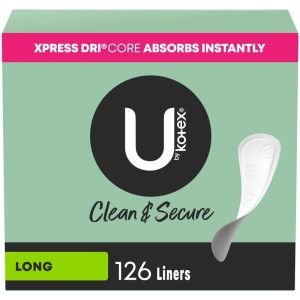 U by Kotex Security Lightdays Panty Liners, Light Absorbency, Long, Unscented 126 Count