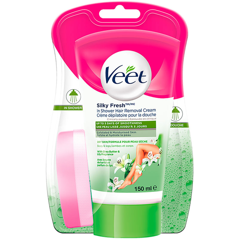 Veet Silky Fresh In-Shower Hair Removal Cream for Dry Skin, 150 mL