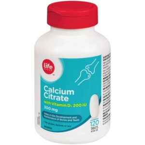 Life Brand Calcium Citrate 300mg with Vitamin D3 200 IU 120 TAB