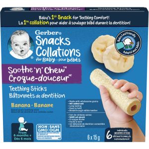 GERBER SOOTHE 'N' CHEW Teething Sticks Banana 90 G
