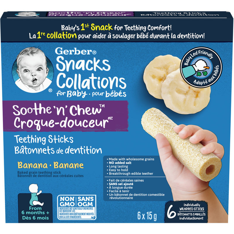 GERBER SOOTHE 'N' CHEW Teething Sticks Banana 90 G