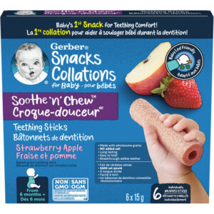 GERBER SOOTHE 'N' CHEW Teething Sticks Strawberry Apple 90 G