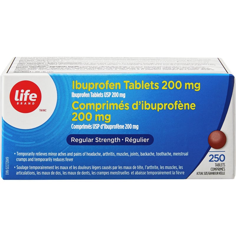 Life Brand LB Ibuprofen 200MG 250 TAB - Pain Relief Tablets
