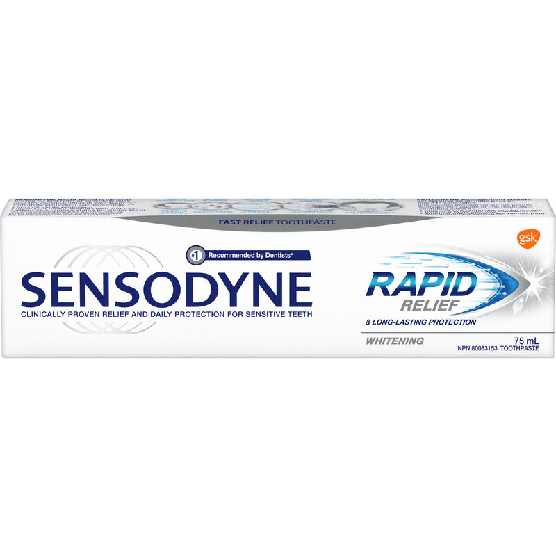 Sensodyne Rapid Relief Whitening Toothpaste for Sensitive Teeth 75 mL