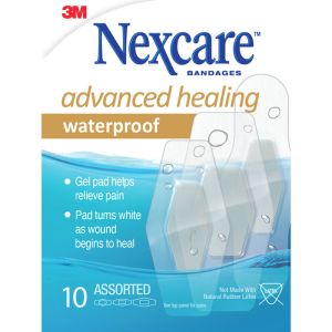 Nexcare Advanced Healing Waterproof Hydrocolloid Bandages - Ast. Sizes, 10 pk