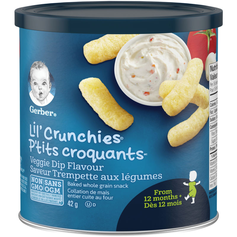 GERBER LIL' CRUNCHIES, Veggie Dip, Toddler Snacks 42 g