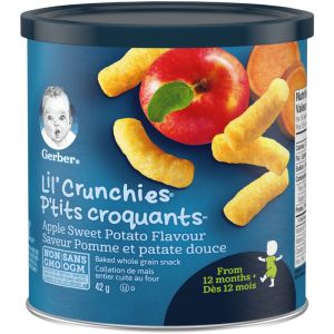 GERBER LIL' CRUNCHIES Apple Sweet Potato, Toddler Snacks 42 g