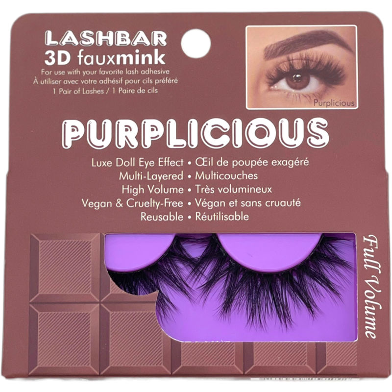 LASHBAR Purplicious 3D Faux Mink False Eyelashes